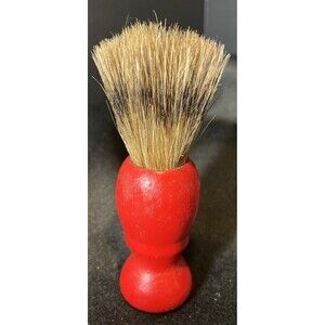 Antique Sterilized NY Badger Hair Shaving Brush Red Wood Handle Amazing Shape